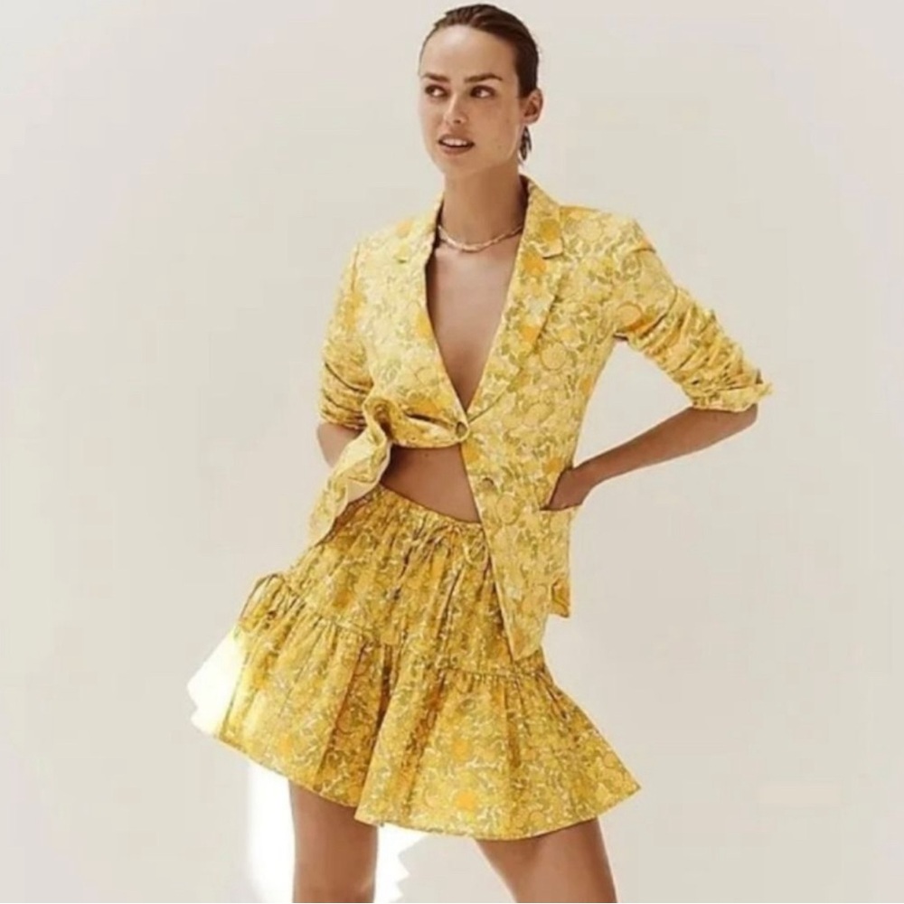 COPY - J crew lemon floral print skirt